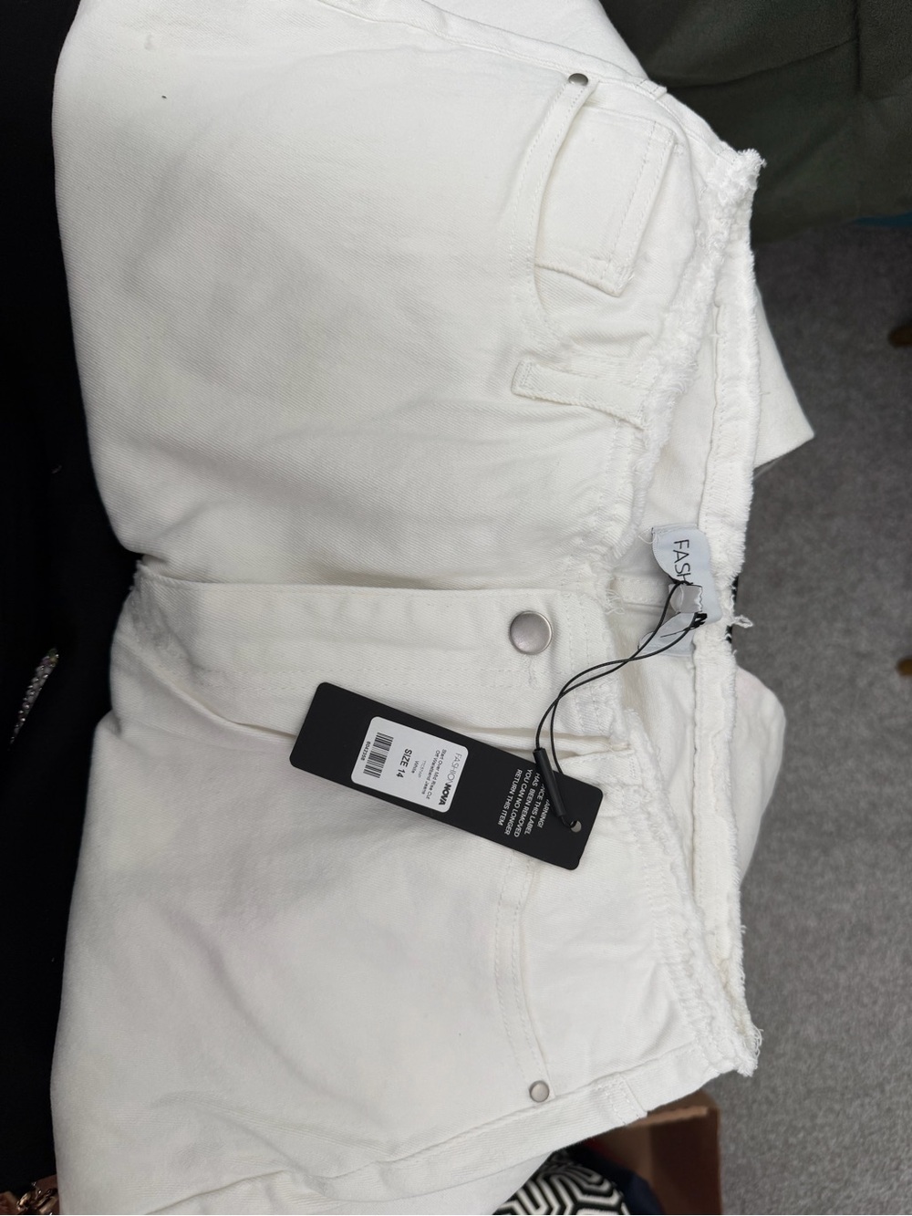 Fashion Nova White High-Rise Cropped Jeans- 2 pair black and white